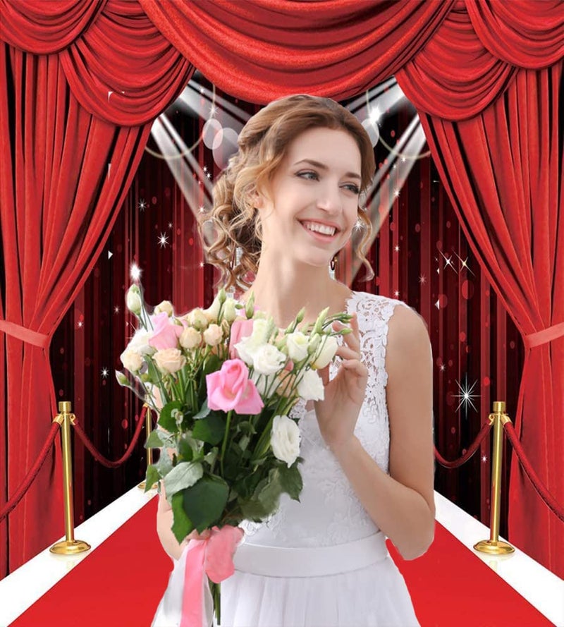 CHAIYA Hollywood Theme Party Decorations Photo Backdrops Red Carpet Backgrounds Vinyl Photography Background Backdrops for Wedding Birthday Party Decoration 5x7ft - Image 4